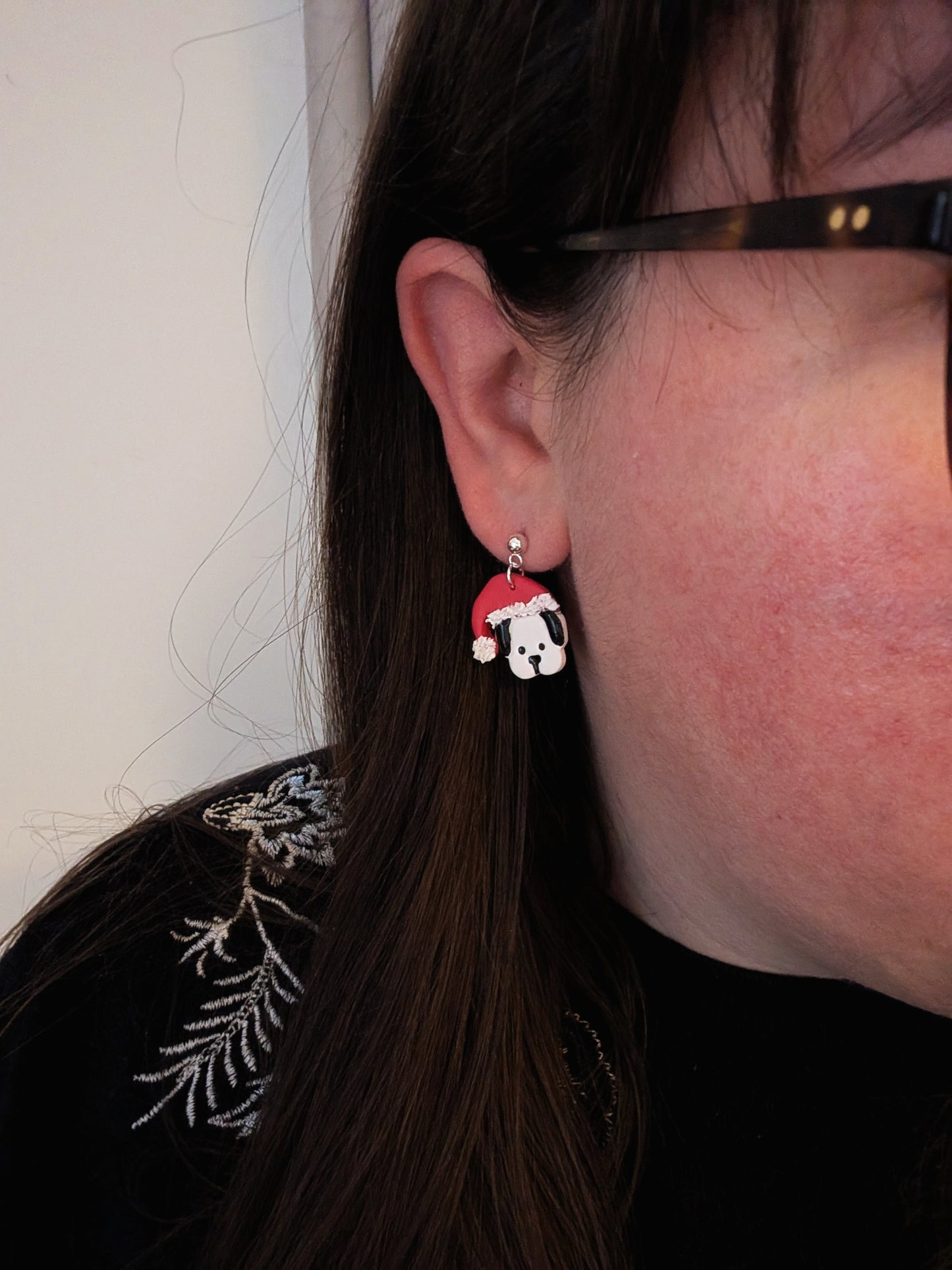 Santa Paws Ball Post Earrings