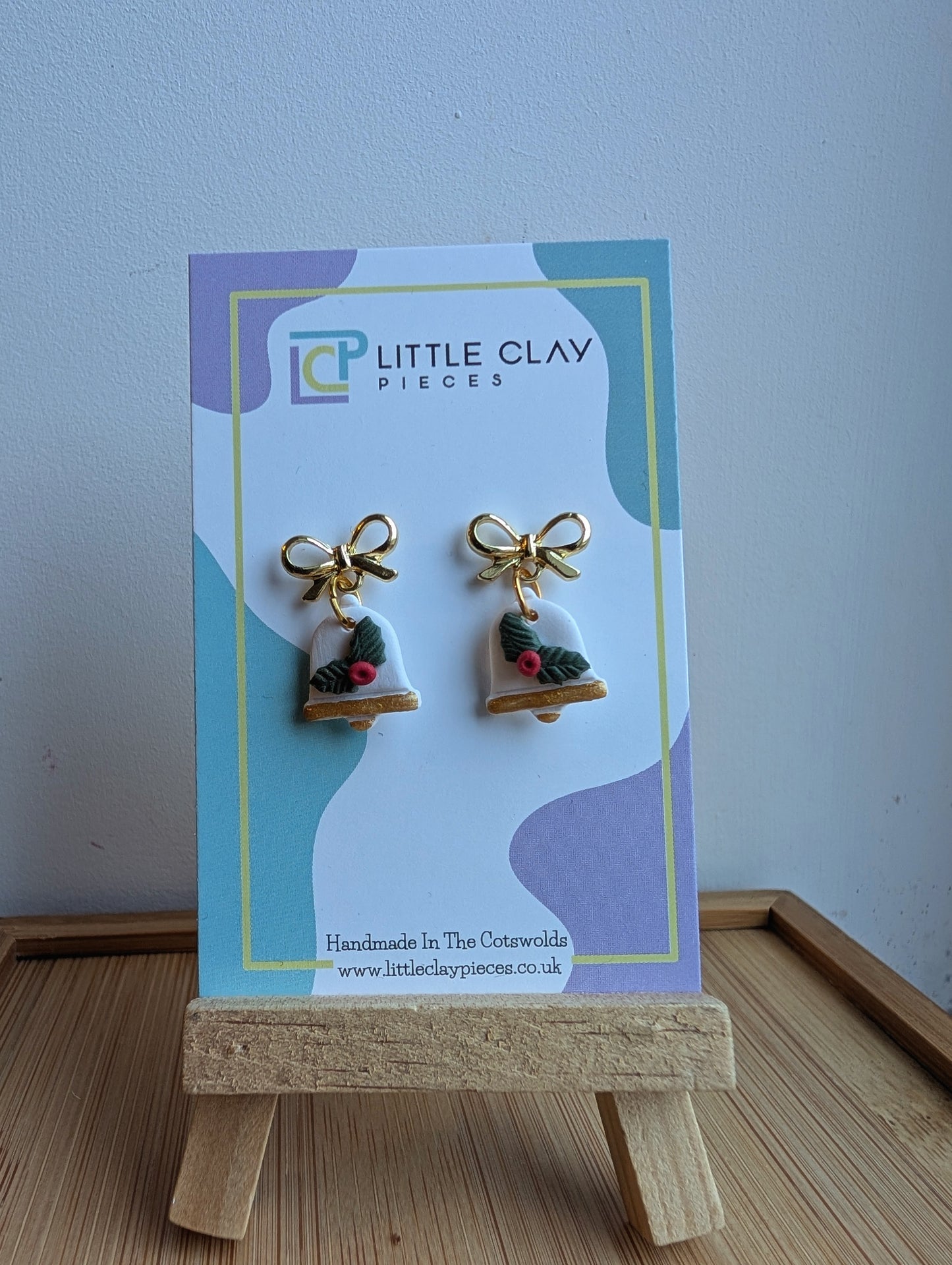Holly Bells Bow Earrings