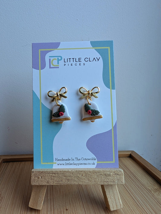 Holly Bells Bow Earrings