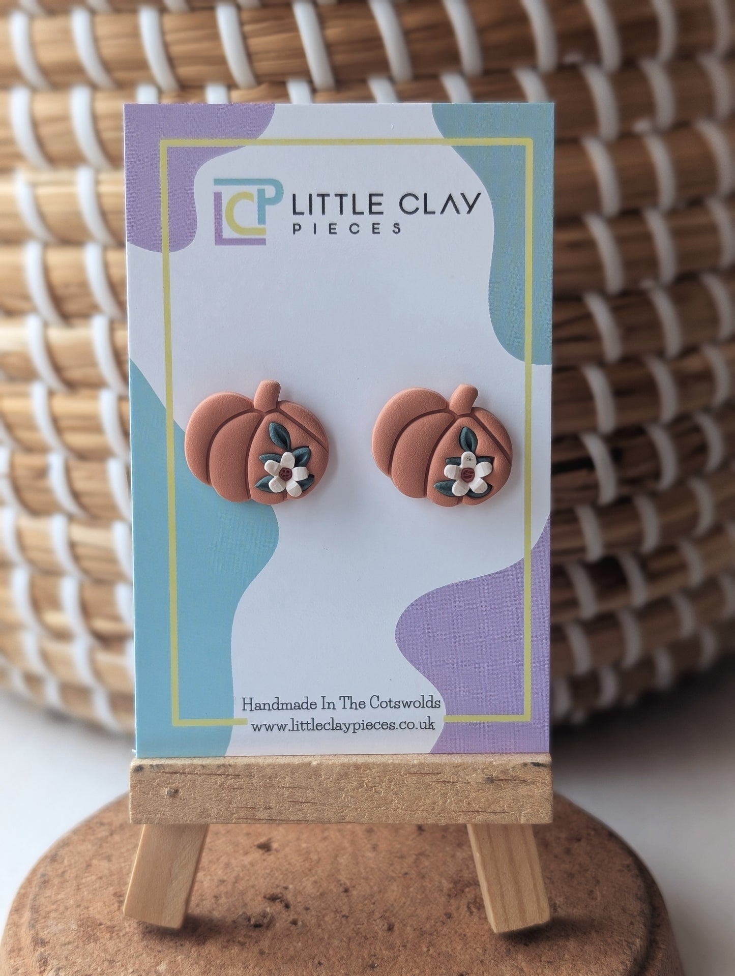 Floral Pumpkin Studs
